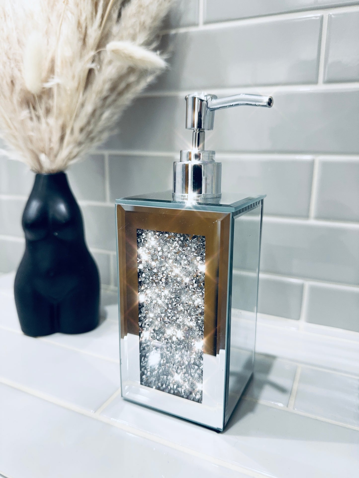 Mirrored Crystal Glitz Soap Dispenser