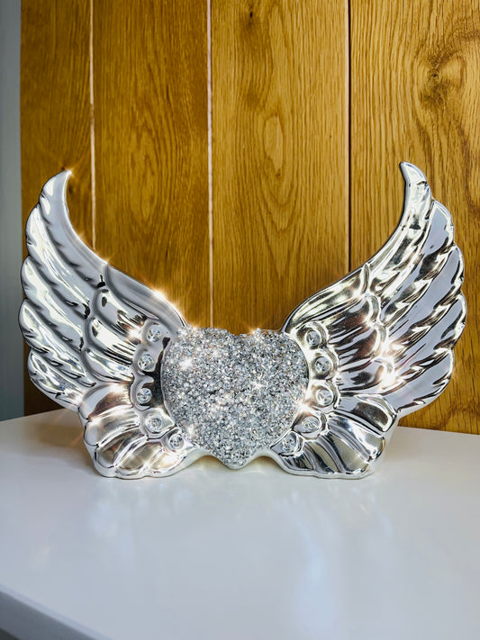 Crystal Heart Angel Wings