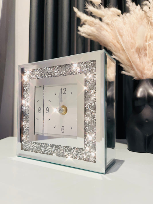 Mirrored Crystal Glitz Mantle Clock