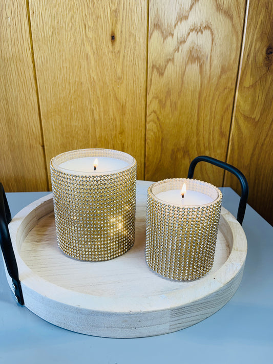 Gold Diamante Candles Small & Large