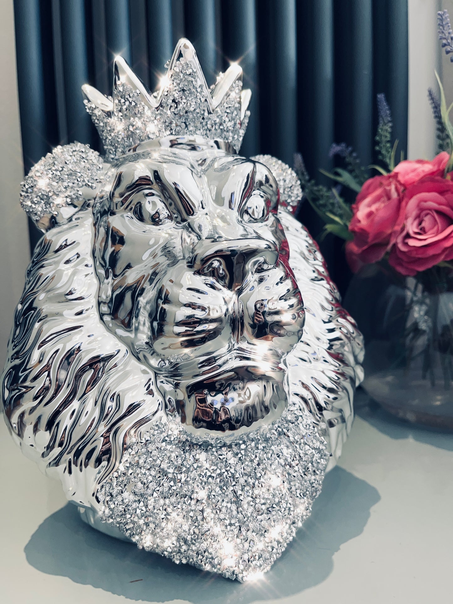 Flawed Electroplated Crystal Lion