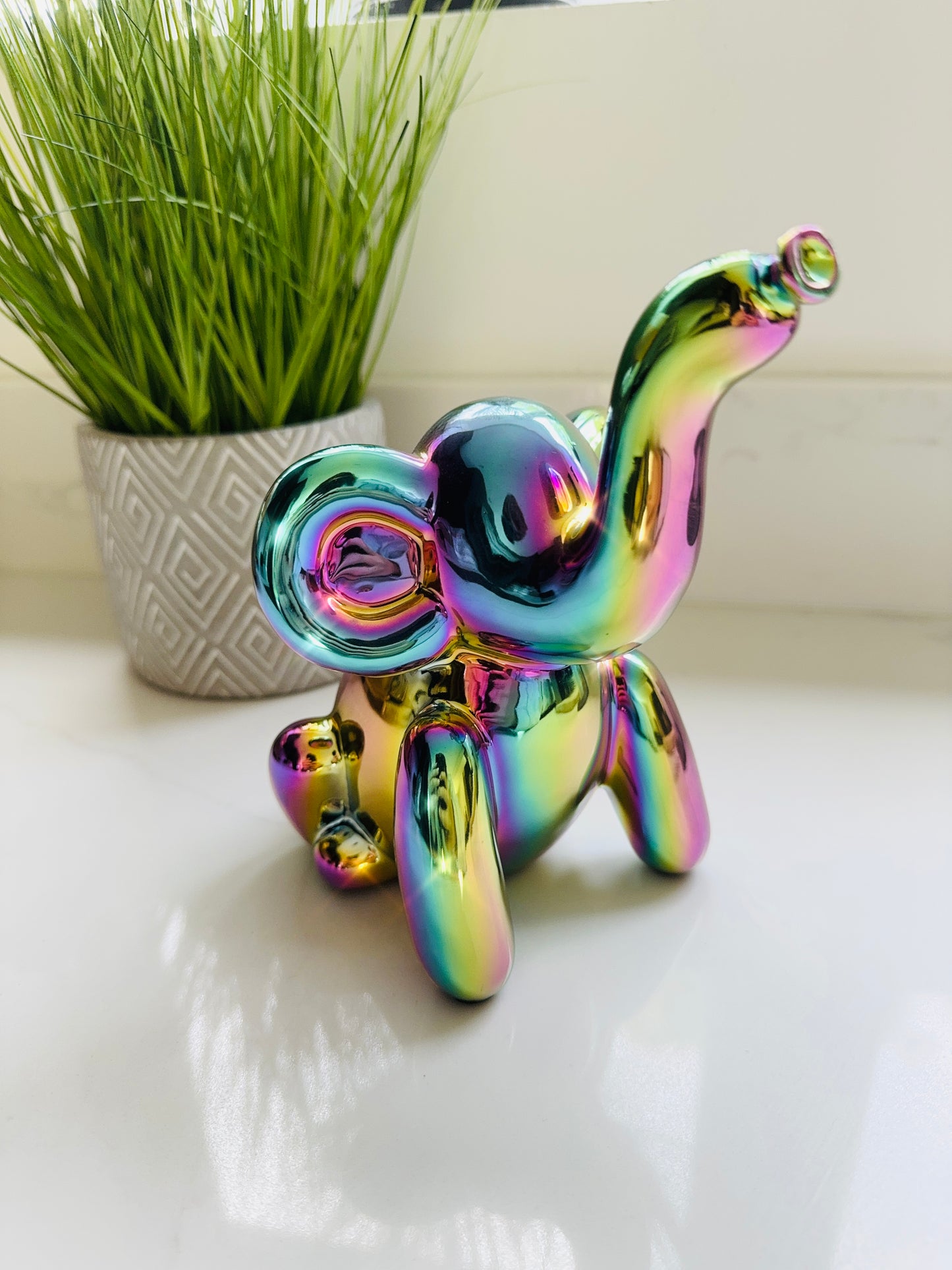 Iridescent Balloon Elephant Ornament