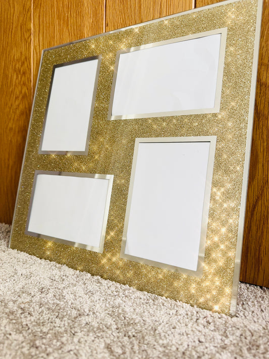 Gold Glitter Quad Frame 4x6"