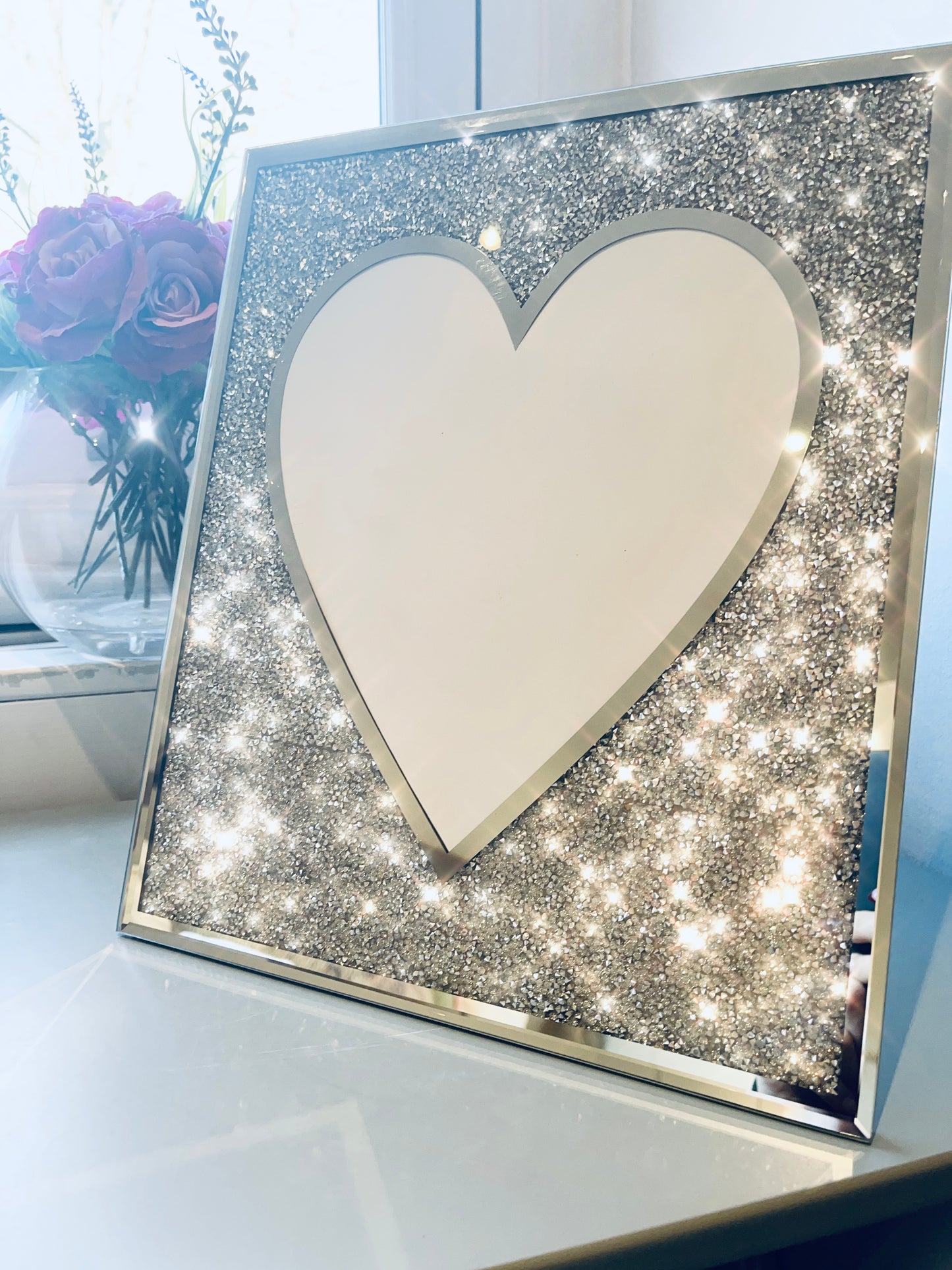 Flawed Crystal glitz heart frame 8x10"