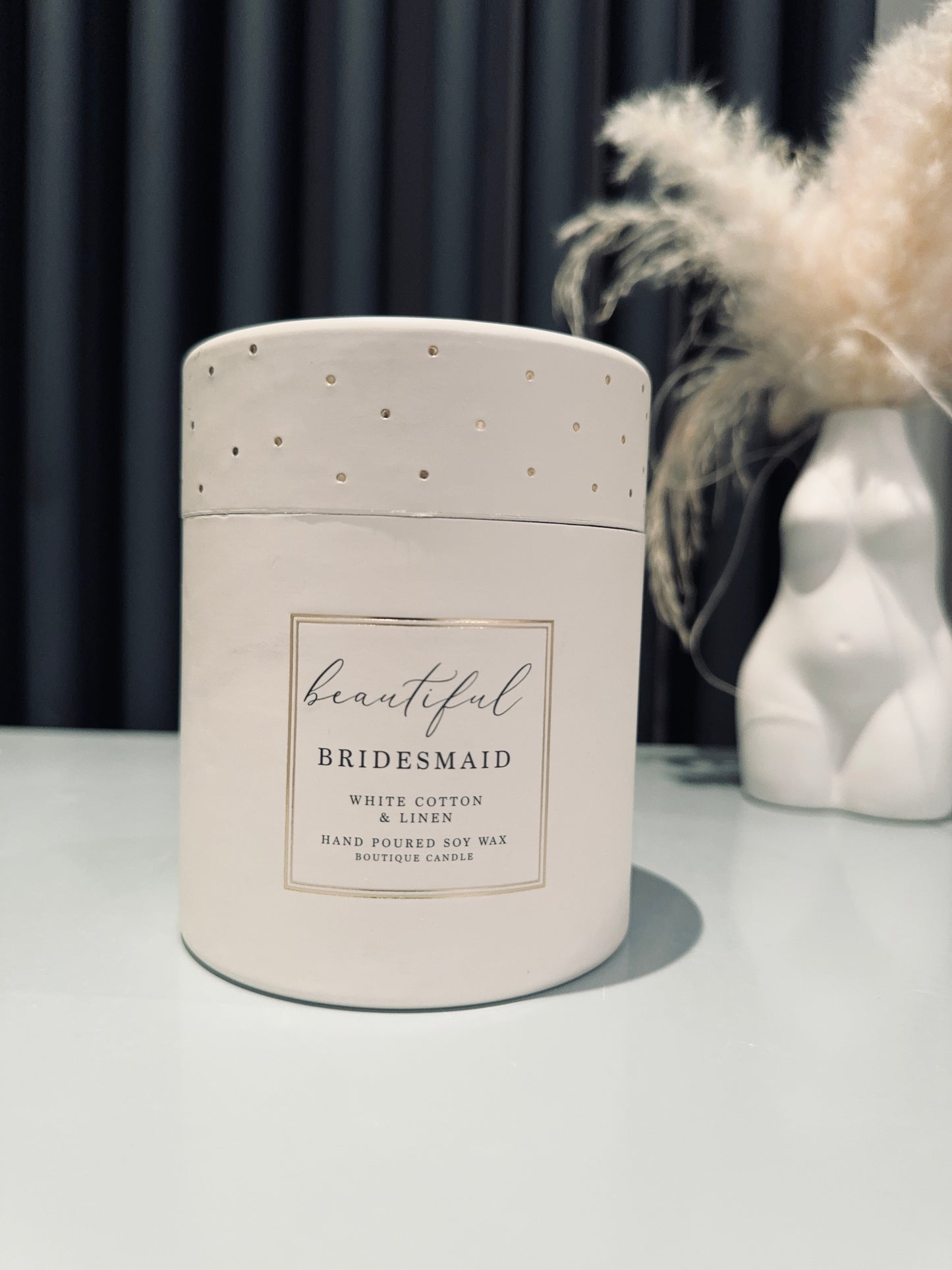 Beautiful Bridesmaid Crystal Bow Candle