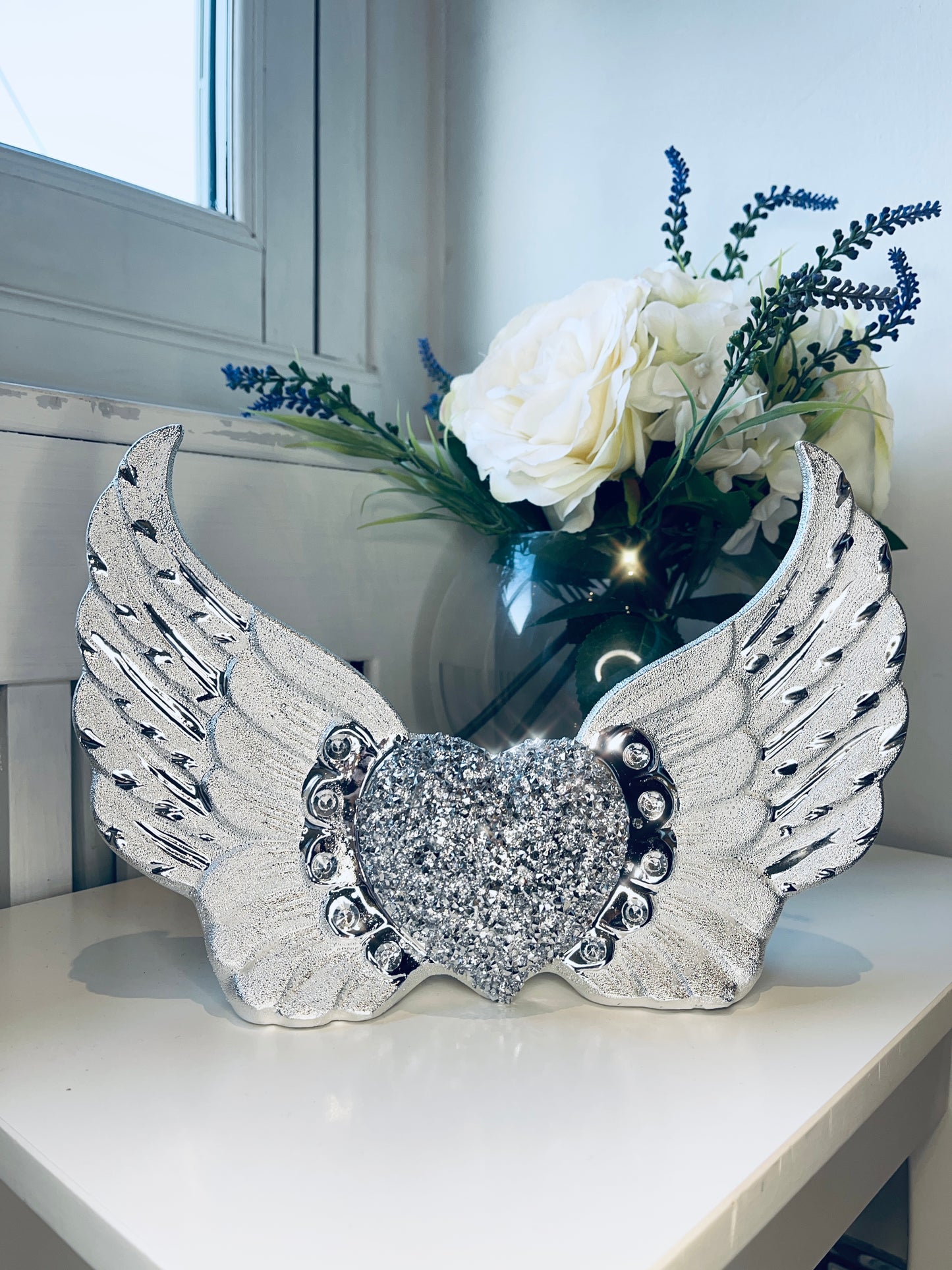 Crystal Heart Angel Wings