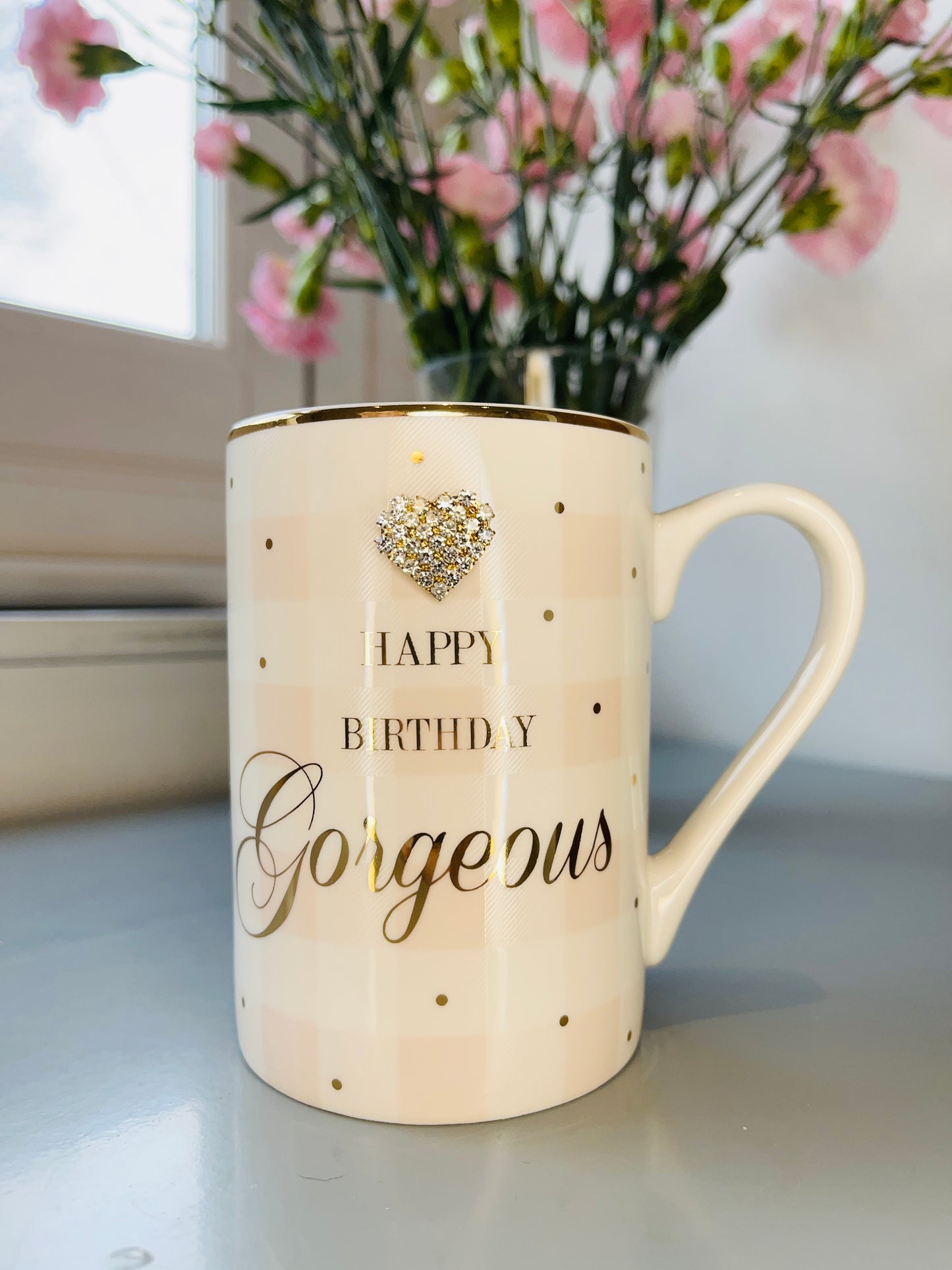 Crystal Heart Happy Birthday Gorgeous Mug
