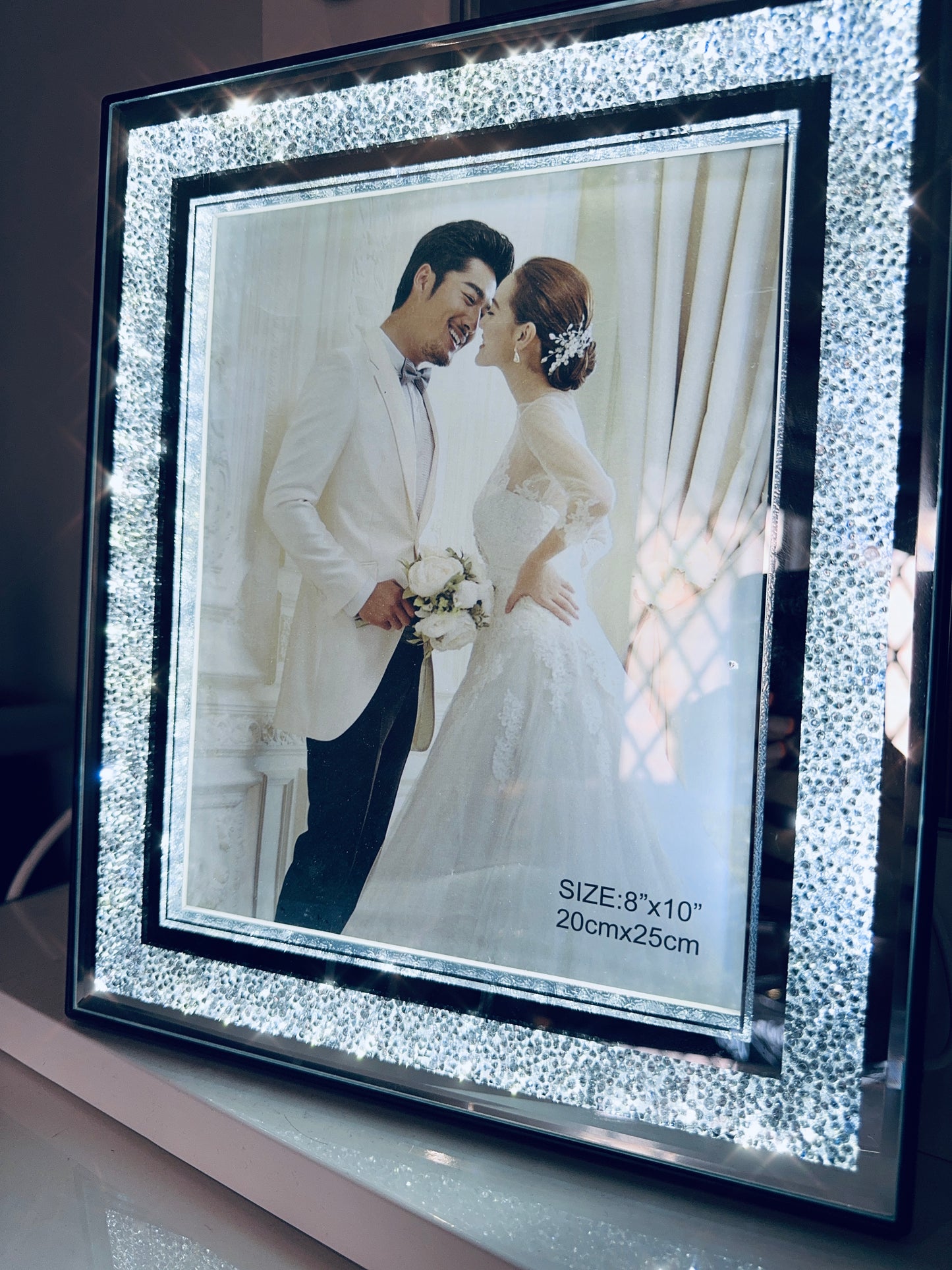 Crystal Glitz Mirrored Light Up Frame 8x10"