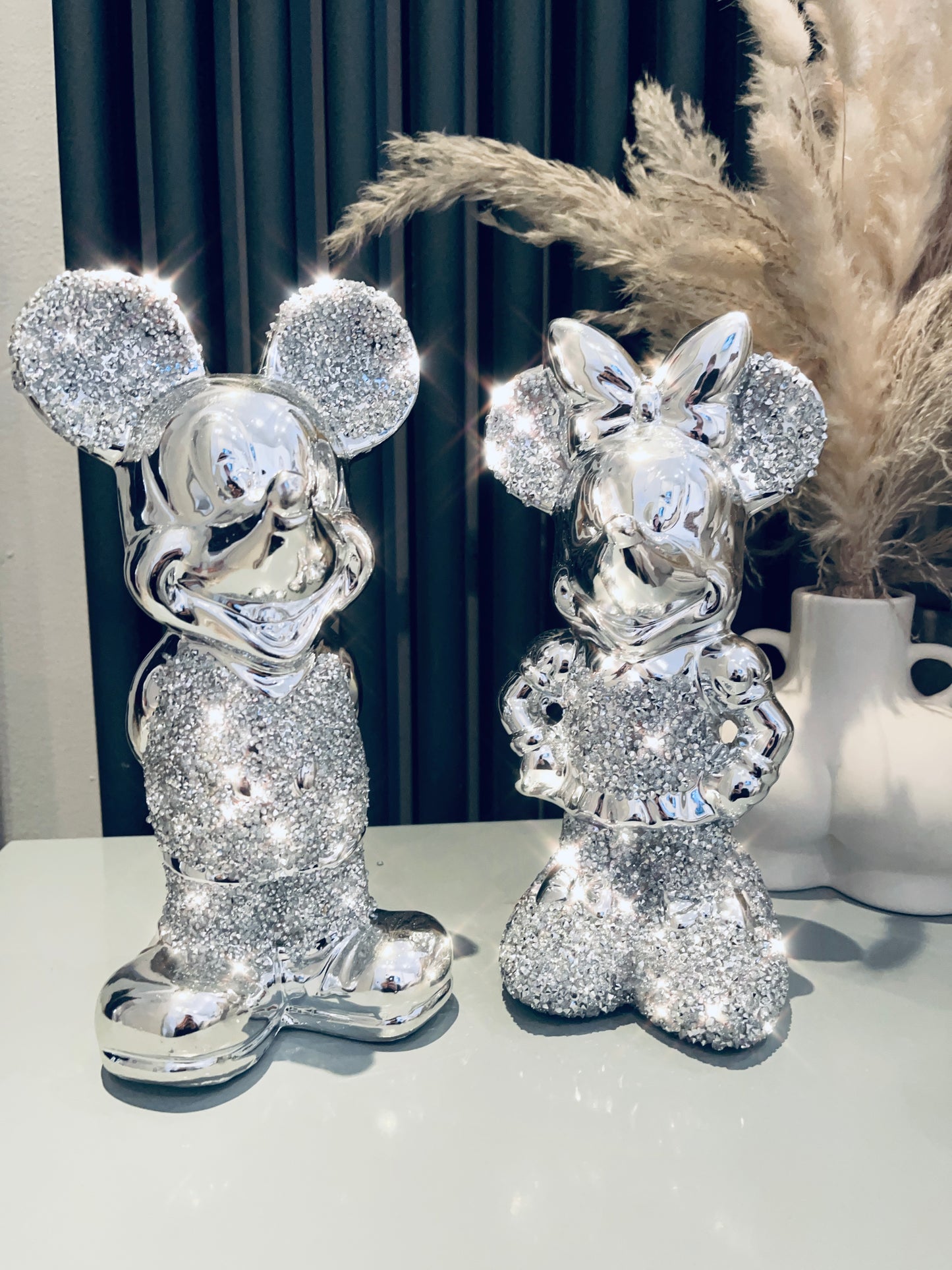 Electroplated Crystal Mickey & Minnie Mouse
