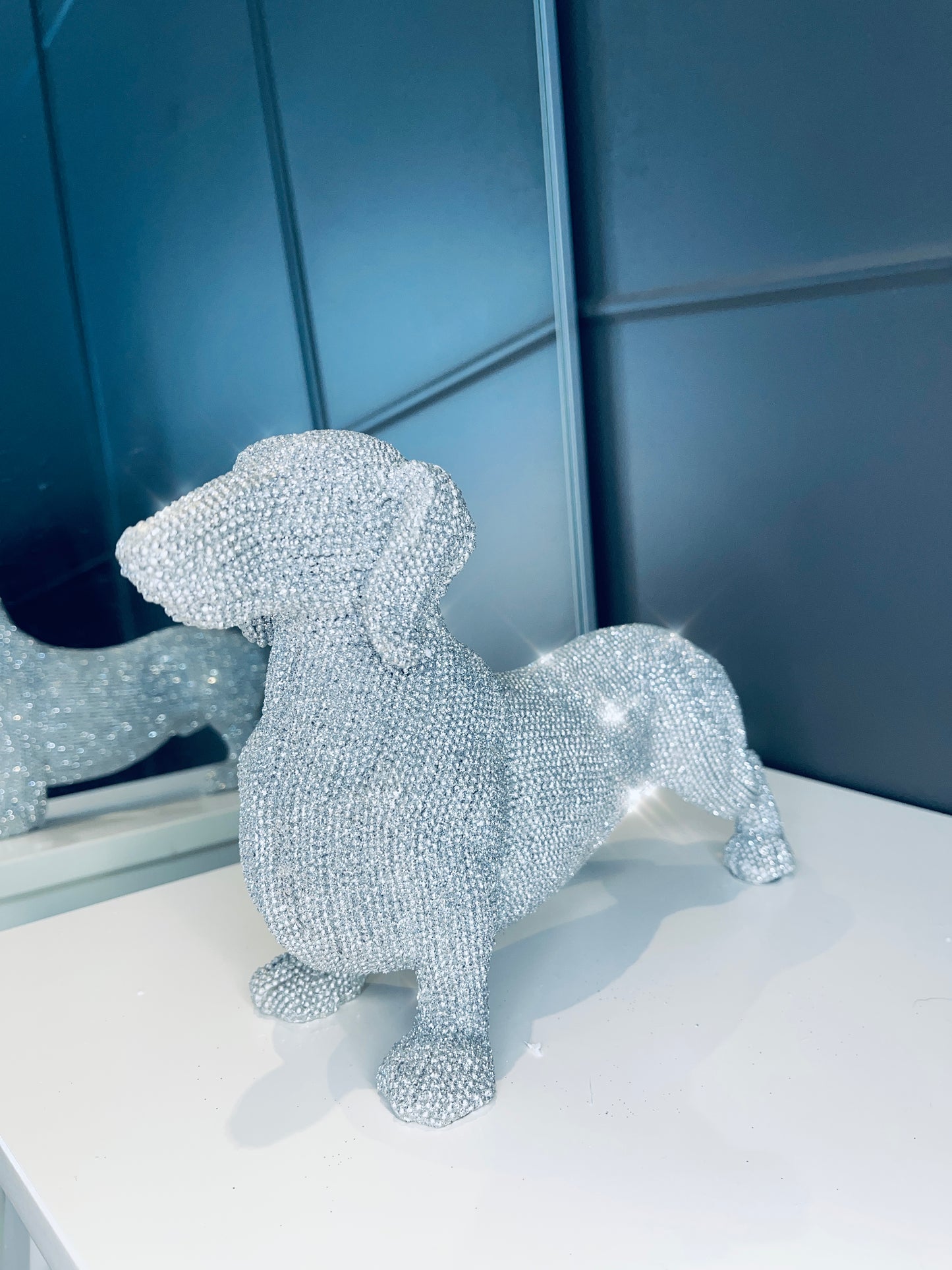 Flawed Sparkly Diamanté Standing Dachshund