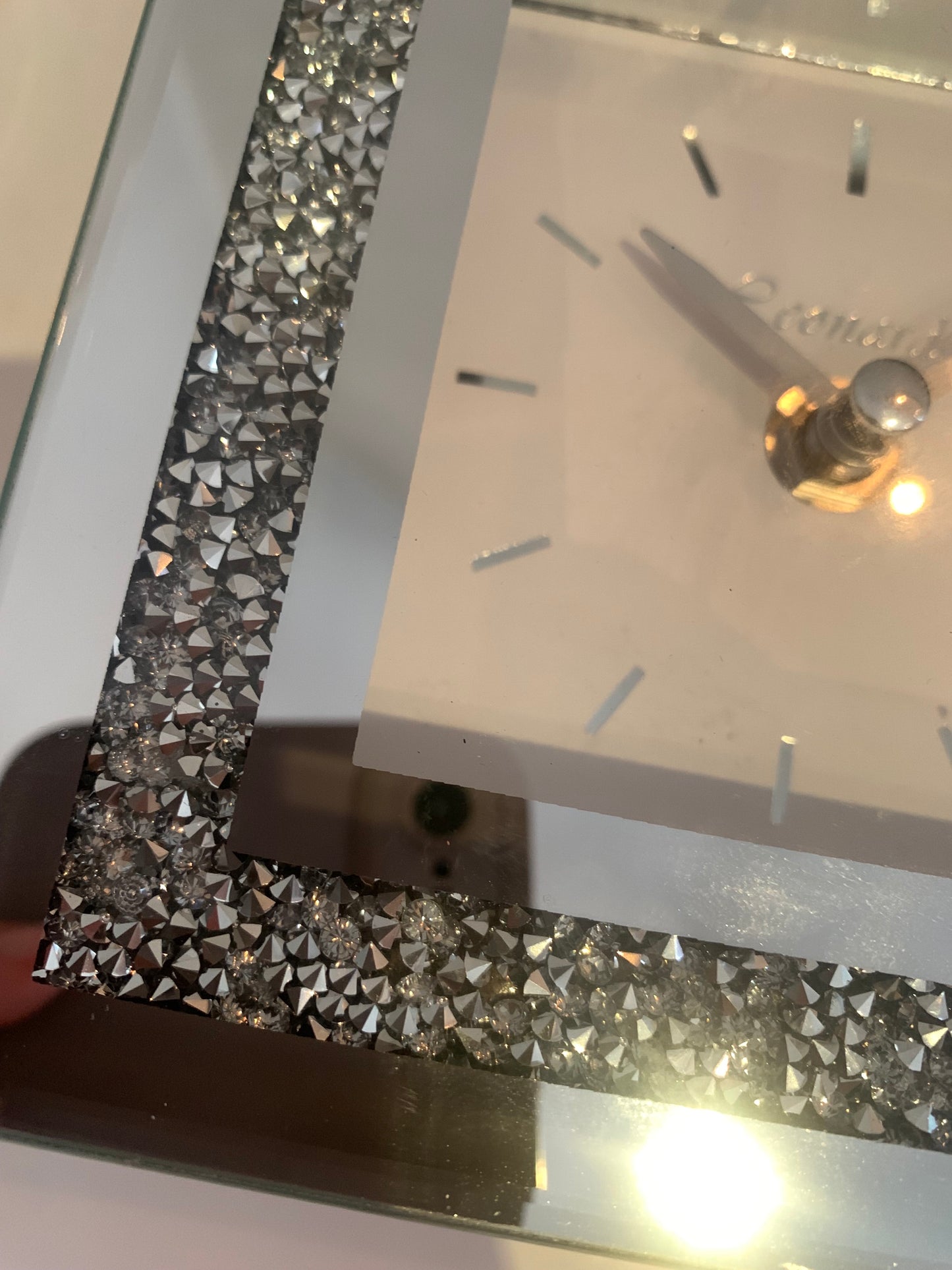 Flawed Mirrored Crystal Clock Small